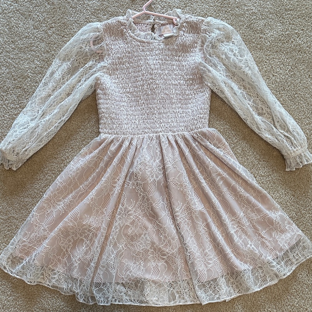 Rachel Parcell Pink and White Lace Kids Dress